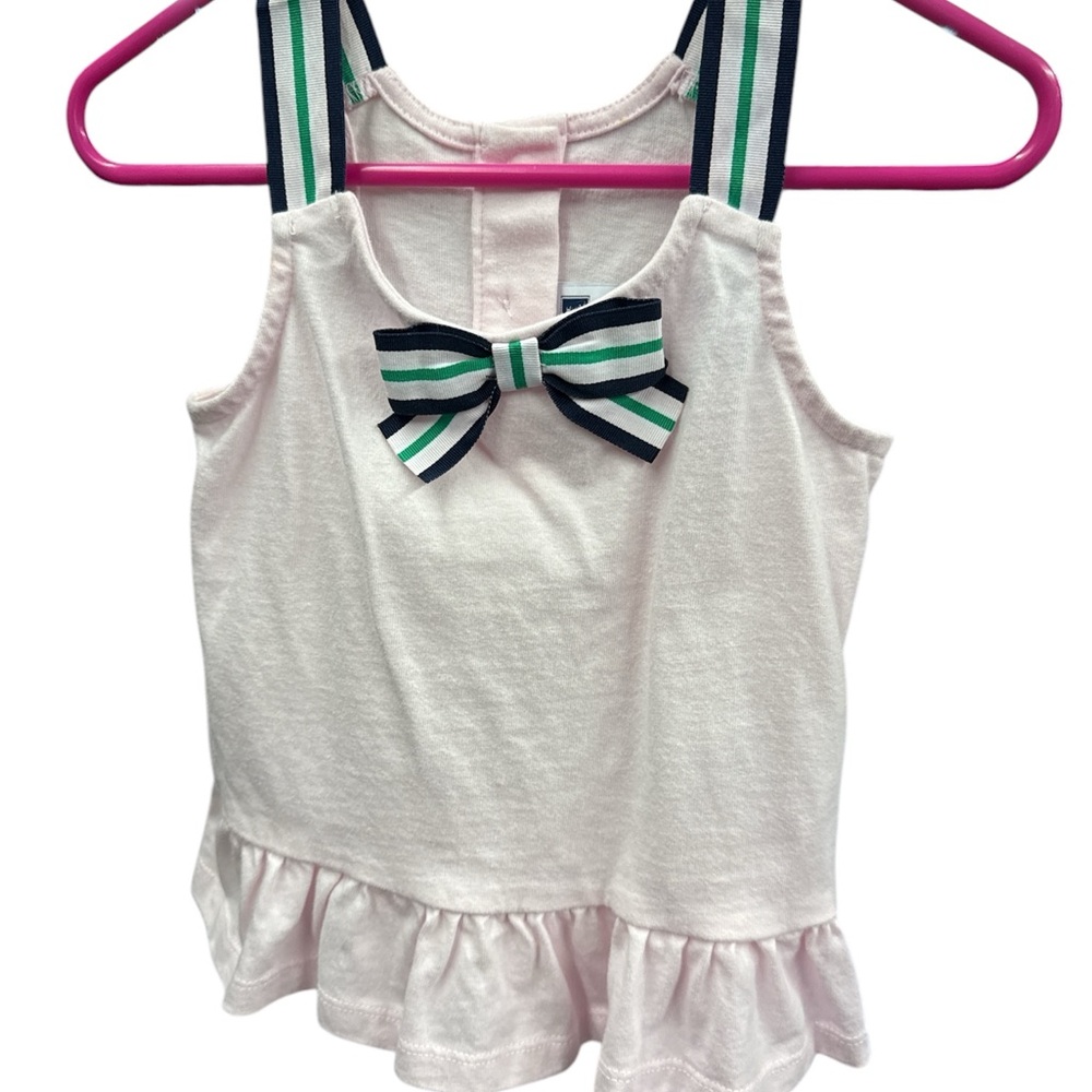 Janie and Jack pink, blue and green  Tank Top with Bow